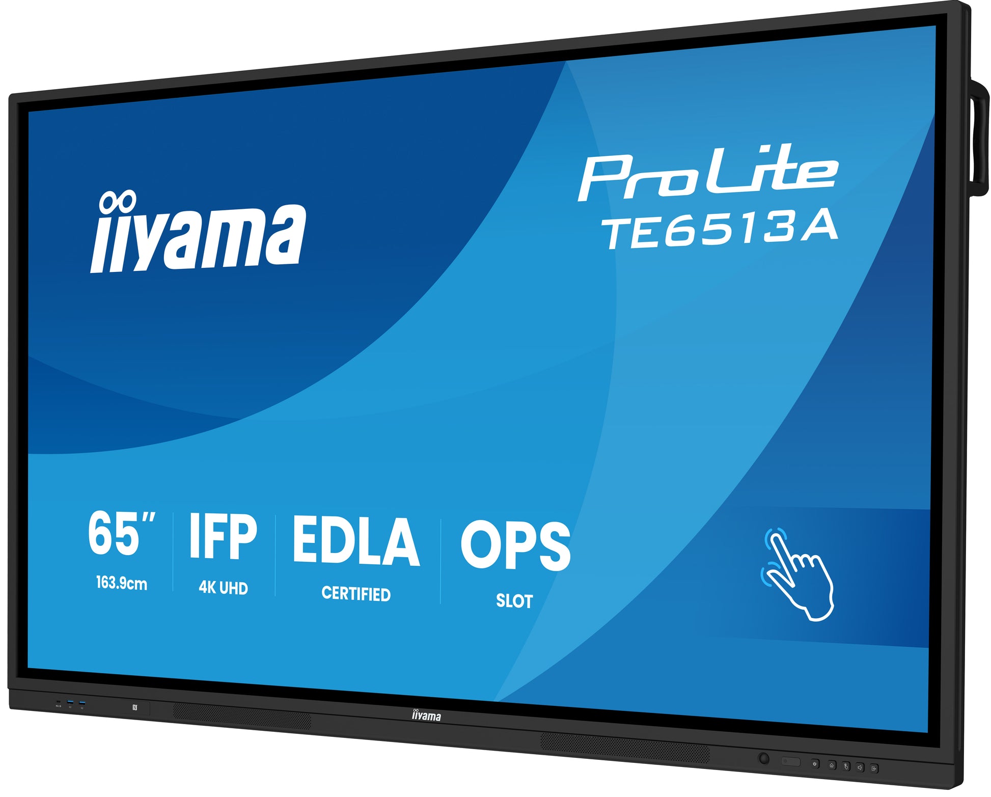 iiyama TE6513A-B2AG – 64,5", 3840 × 2160 (4K), IPS, USB-C 100 W, LAN, Touch