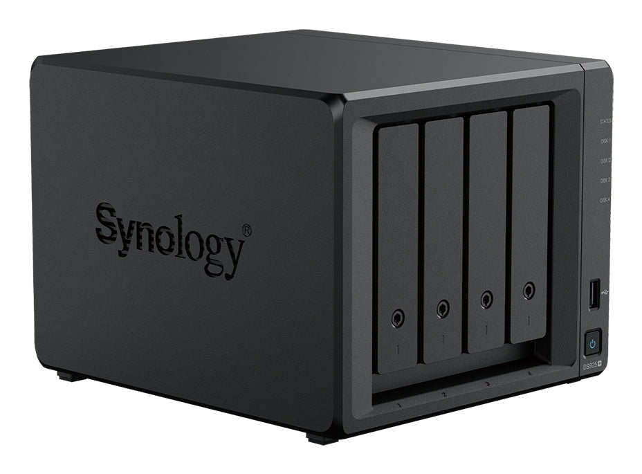Synology DS925+ – 9-Bay Tower NAS – AMD Ryzen V1500B, 4 GB RAM, 2.5GbE, 8 TB HDD vorinstalliert