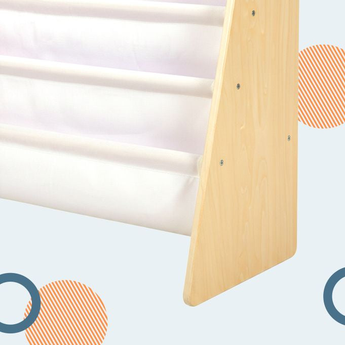 Relaxdays Leiterregal – 4 Böden – 63 × 39 × 60 cm – weiss/hellbraun – Kiefer, Sperrholz, Polyester