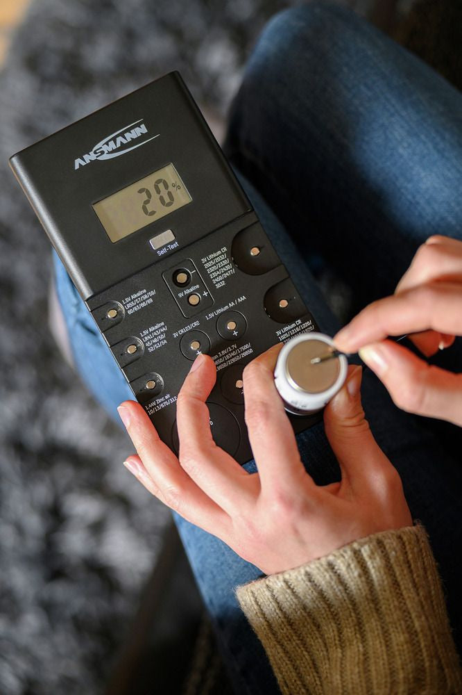 Ansmann Energy Check LCD – Batterietester – LCD, für AA/AAA/C/D/9 V/Knopfzellen