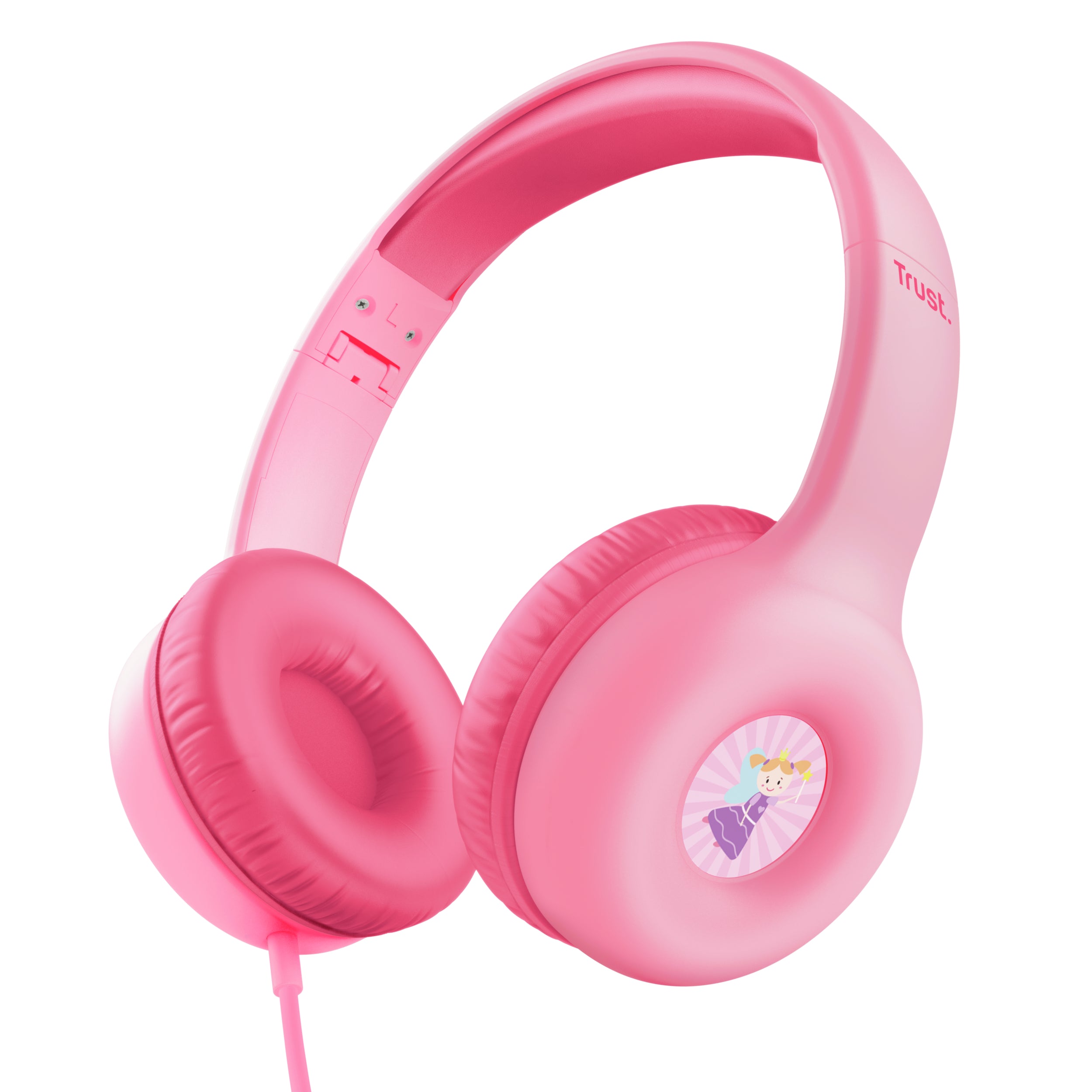 Trust Nouna Kinderkopfhörer – Over-Ear, Stereo, 3,5 mm Klinke, Lautstärkebegrenzung, Rosa
