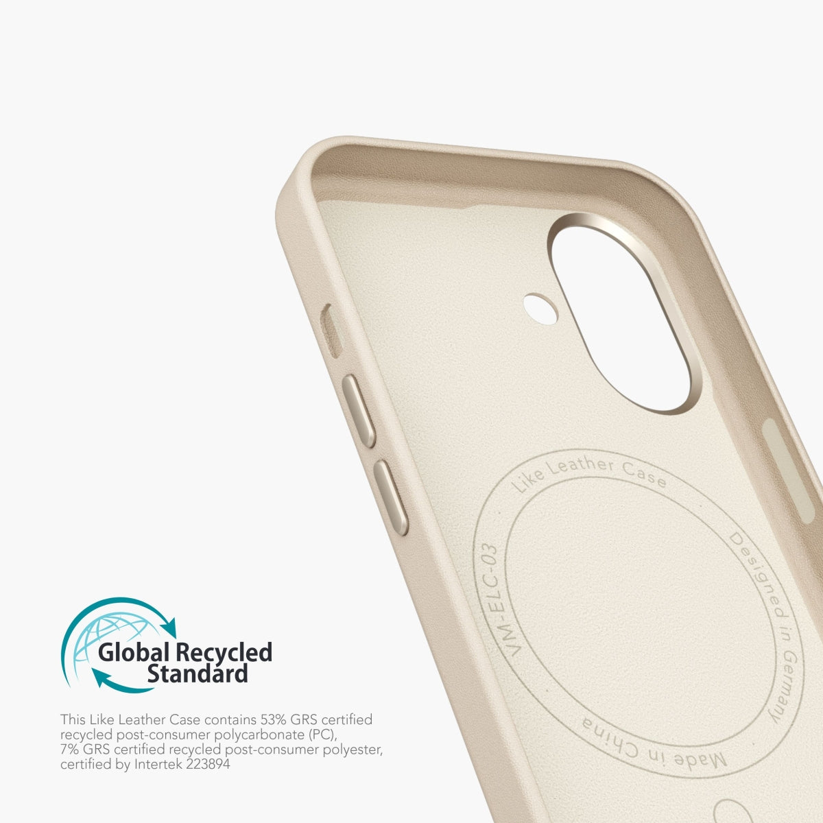 Vonmählen Backcover – für Apple iPhone 16 Plus – MagSafe, Mikrofaser + Veganes Leder, Creme