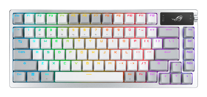 ASUS ROG Azoth – Gaming-Tastatur 75% – Mechanisch – USB, Bluetooth & 2,4 GHz – RGB – Ohne Ziffernblock – Weiss