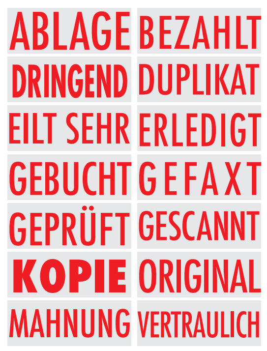 Colop Printer 20/L – Wort- & Datumstempel selbstfärbend, Text / Deutsch – Abdruck 14 × 38 mm – Rot