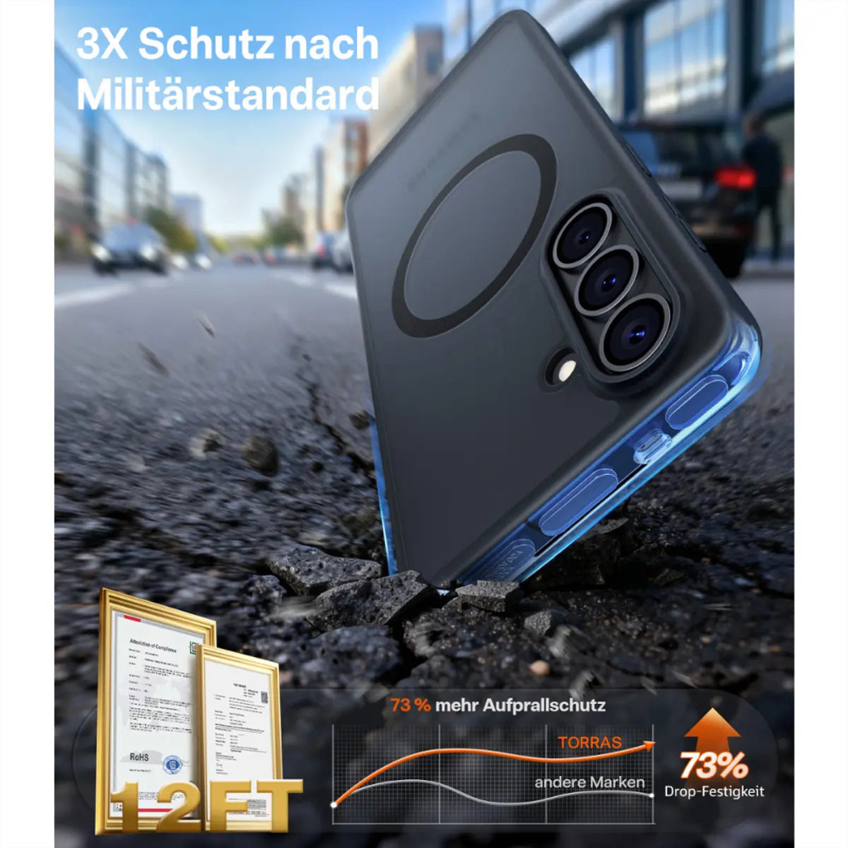 Torras Guardian Backcover – für Samsung Galaxy S26 Plus, MagSafe, schwarz
