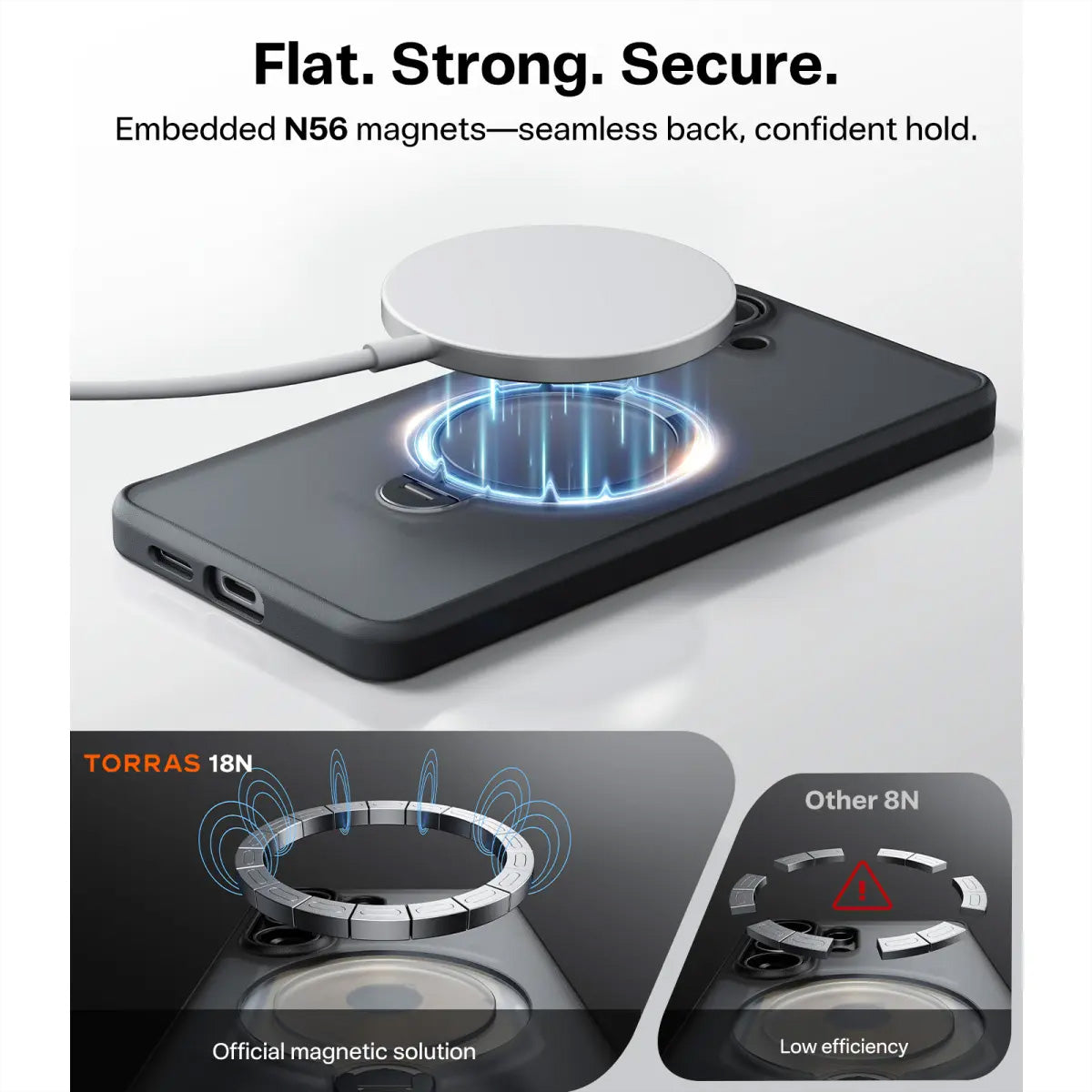 Torras Ostand 360° Spin Backcover – für Samsung Galaxy S26, mit Ständer, PC+TPU, Schwarz, 360° Ringhalter
