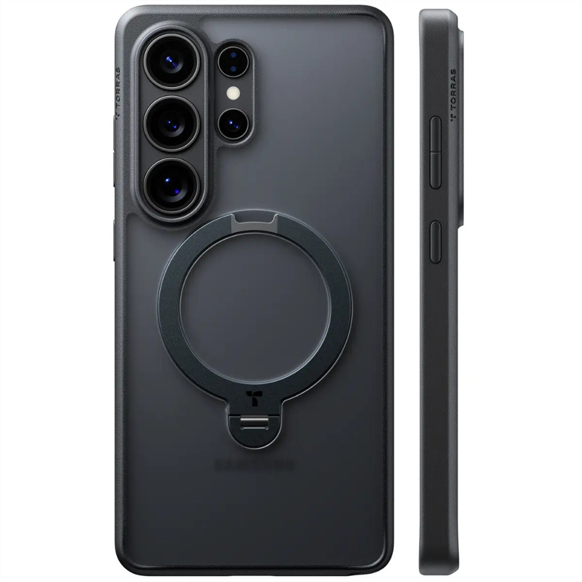 Torras Ostand 360° Spin – Backcover – für Samsung Galaxy S26 Ultra, mit Ständer, Kunststoff, schwarz