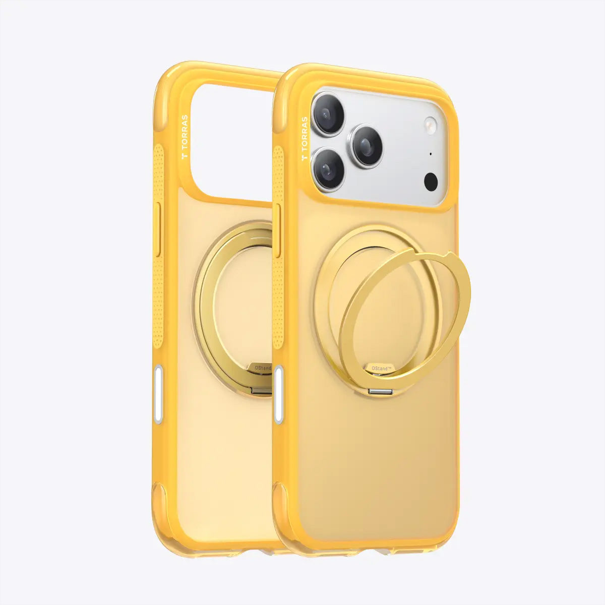 Torras Ostand R Air Backcover – für Apple iPhone 17 Pro Max, MagSafe, mit Ständer, PC+TPU, Gelb