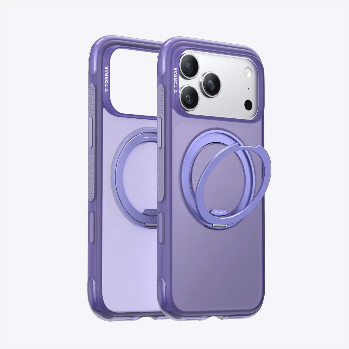 Torras Ostand R Air Backcover – für Apple iPhone 17 Pro Max, MagSafe, mit Ständer, PC+TPU, Lila