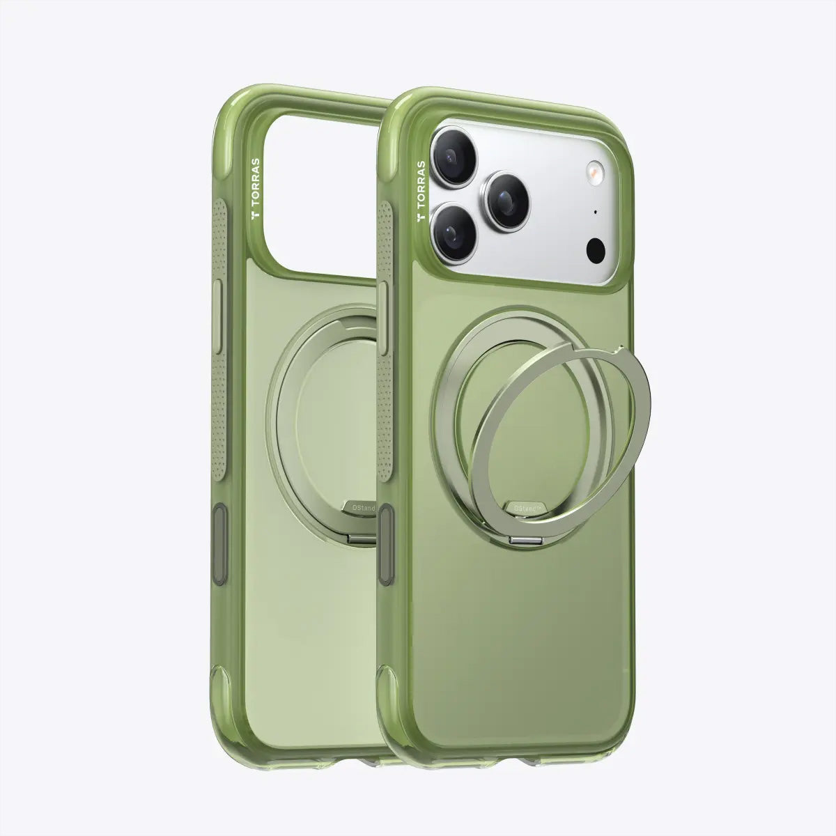 Torras Ostand R Air Backcover – für Apple iPhone 17 Pro Max, MagSafe, mit Ständer, PC+TPU, grün