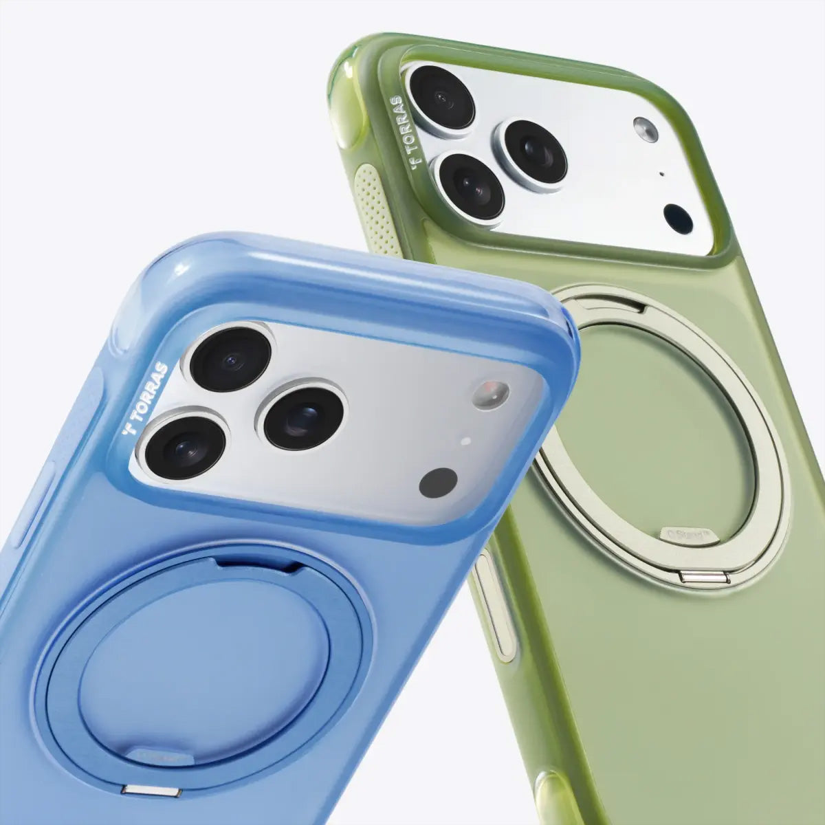 Torras Ostand R Air Backcover – für Apple iPhone 17 Pro Max, MagSafe, mit Ständer, PC+TPU, grün