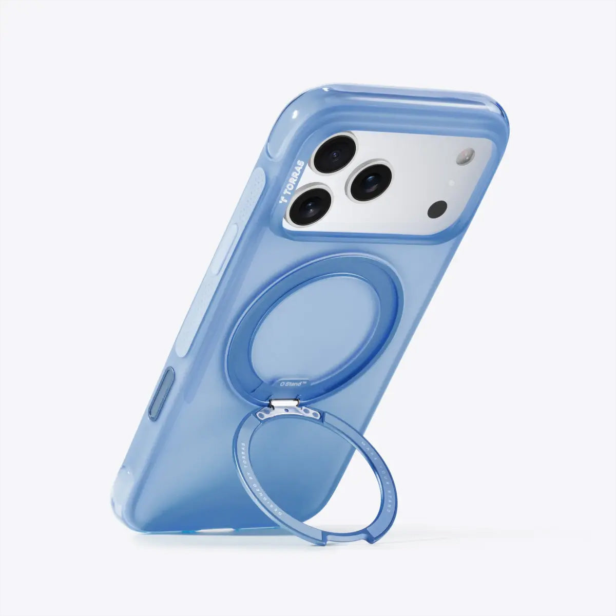 Torras Ostand R Air Backcover – für Apple iPhone 17 Pro, MagSafe, mit Ständer, PC+TPU, blau