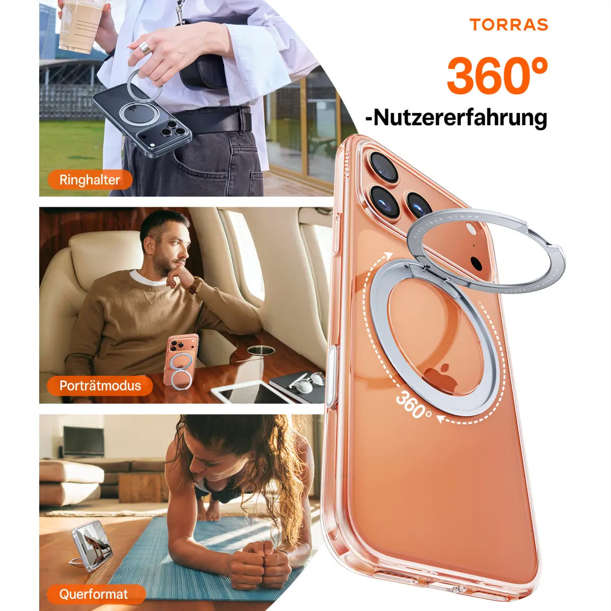 Torras UPRO Ostand Pro Ladeständer – MagSafe-kompatibel – für iPhone 17 Pro – Transparent