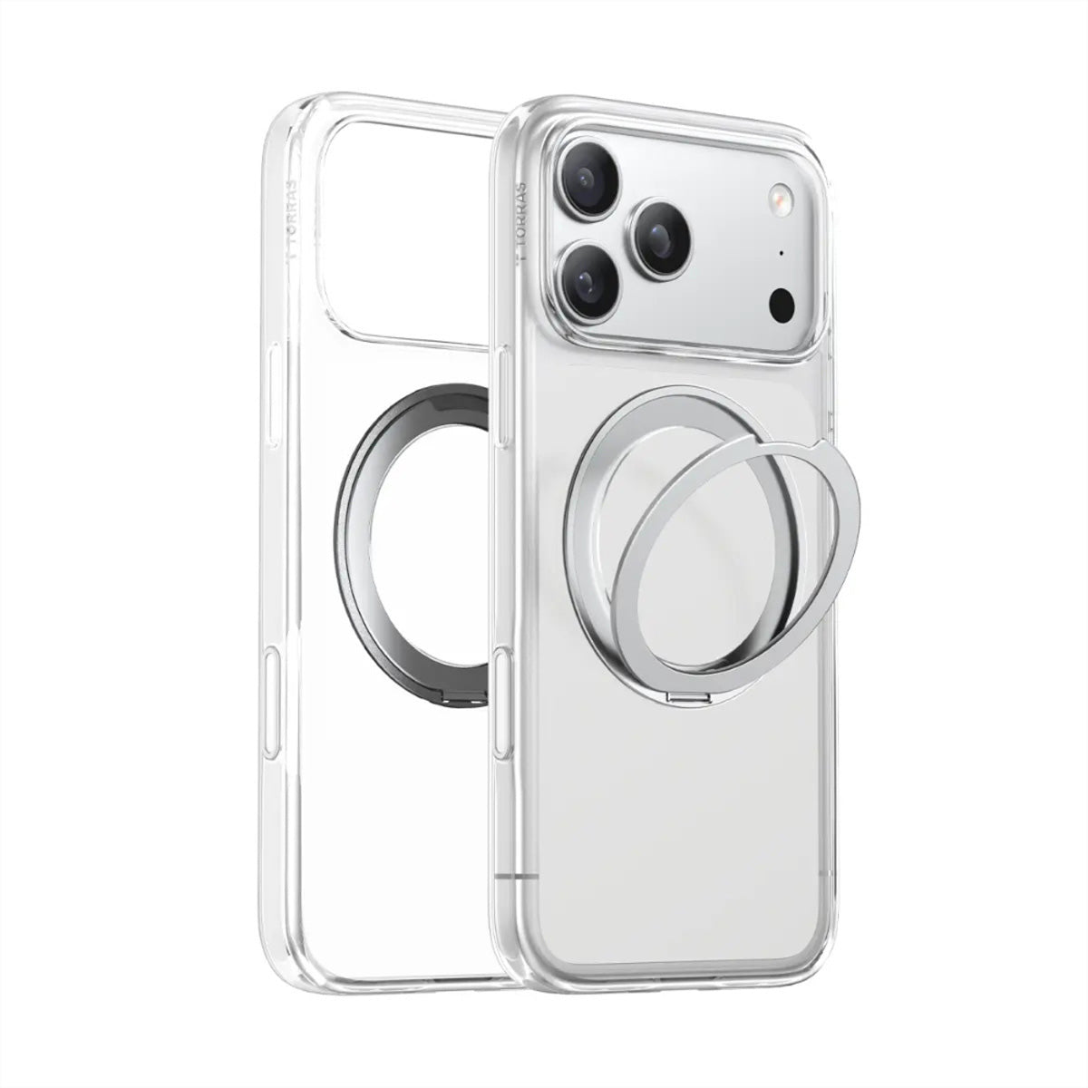 Torras Upro Ostand Backcover – für Apple iPhone 17 Pro Max, MagSafe, mit Ständer, Kunststoff, Transparent