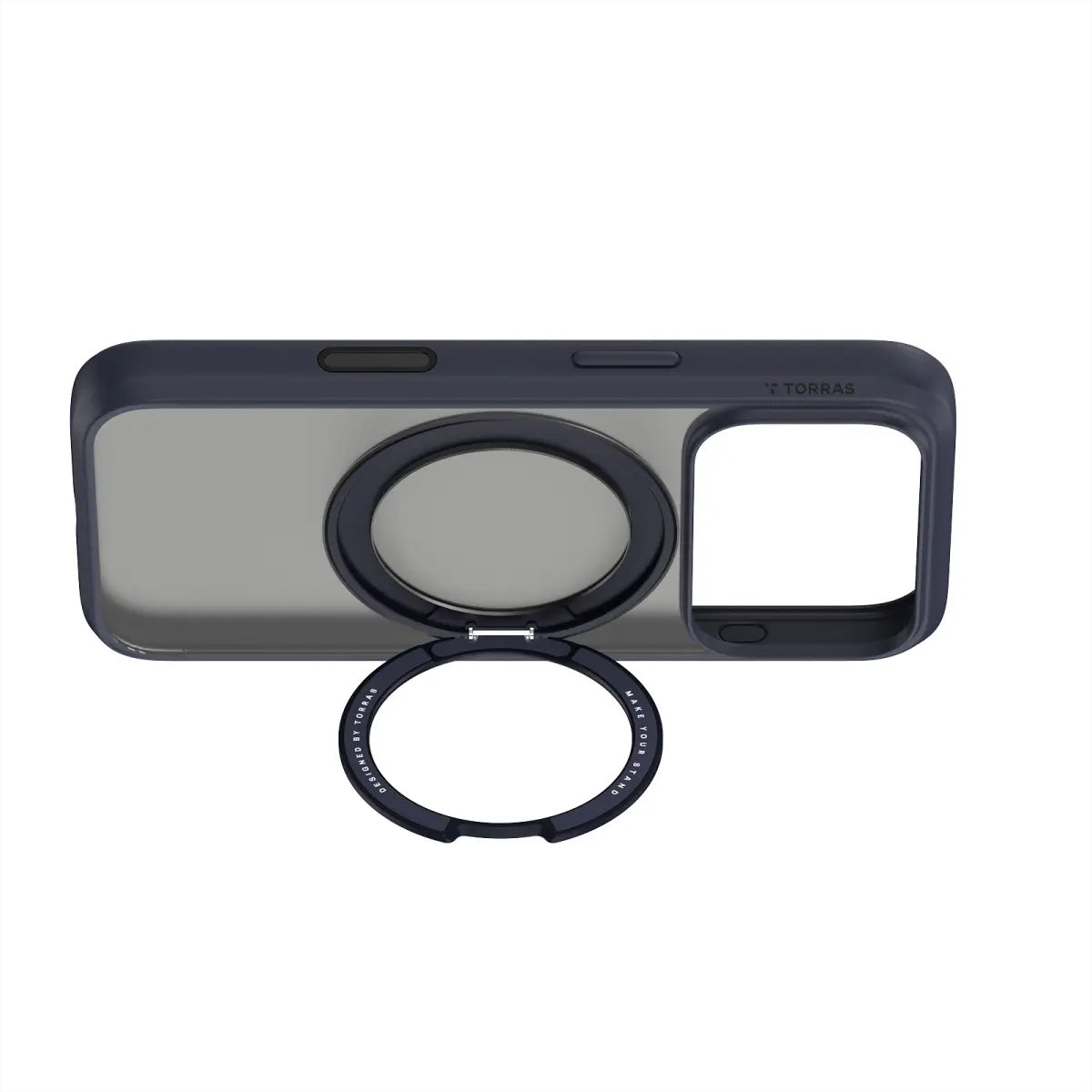 Torras UPRO Ostand Pro Backcover – für Apple iPhone 17 Pro, MagSafe, mit Ständer, PC+TPU, schwarz