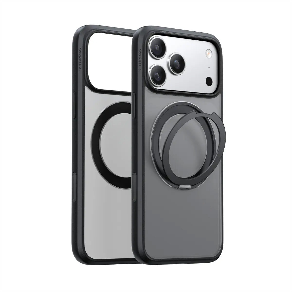 Torras UPRO Ostand Pro Backcover – für Apple iPhone 17 Pro Max, MagSafe, mit Ständer, PC+TPU, Schwarz