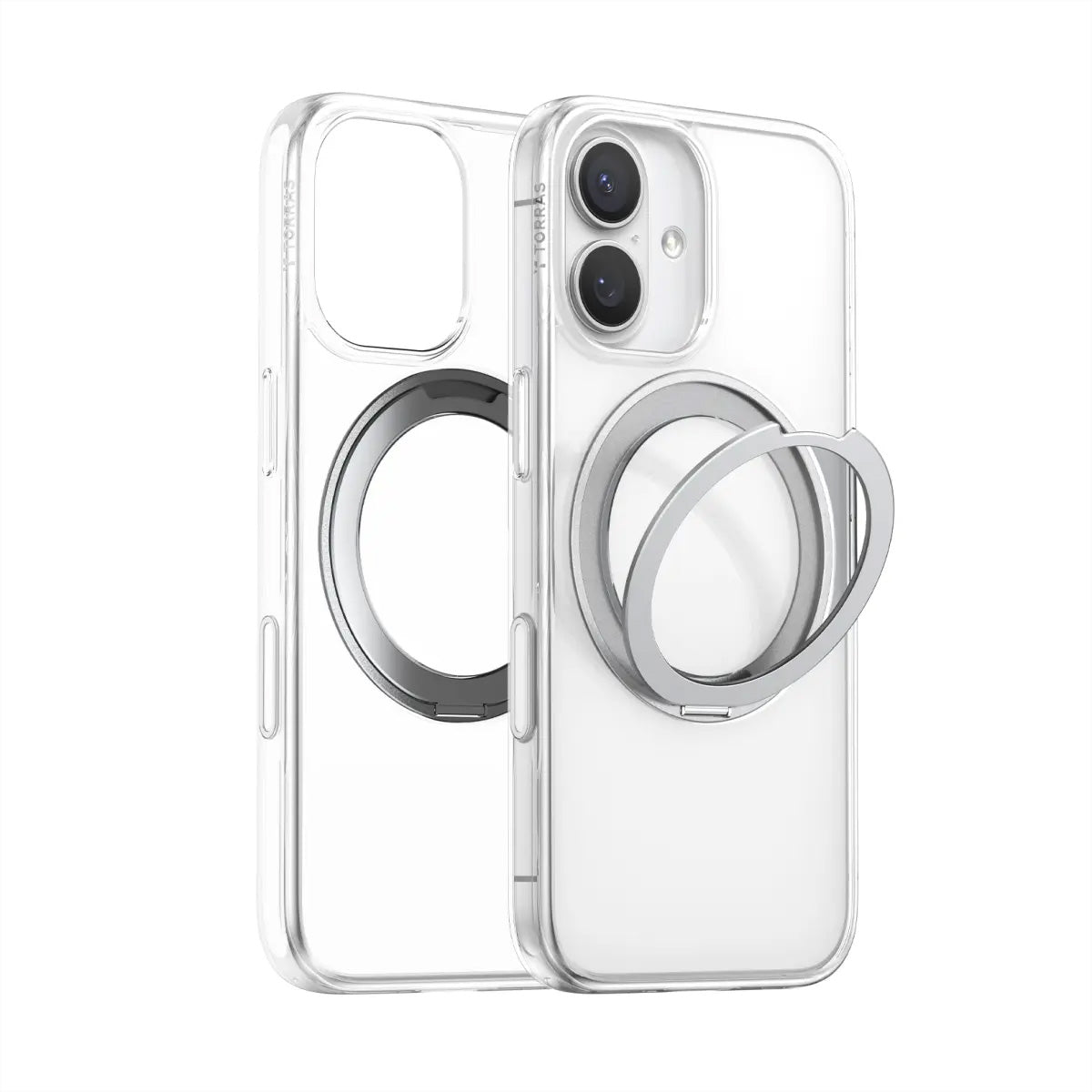 Torras UPRO Ostand Pro Backcover – für Apple iPhone 17, MagSafe, mit Ständer, PC+TPU, Transparent