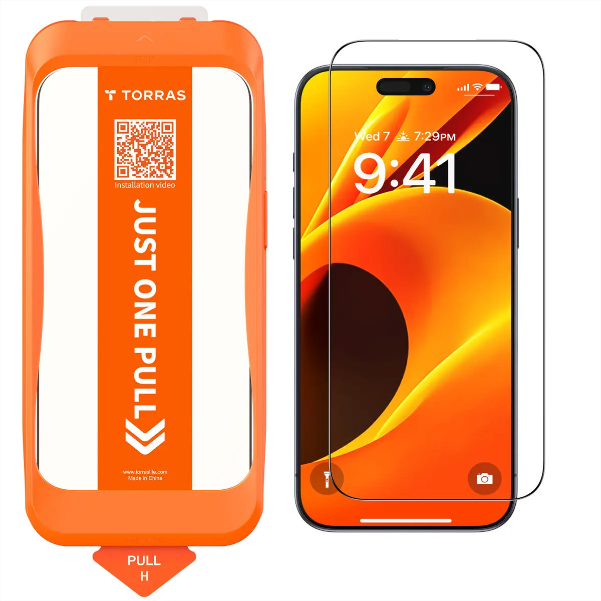 Torras Displayschutz (Panzerglas), 9H – für iPhone 17 Pro – mit Applikator