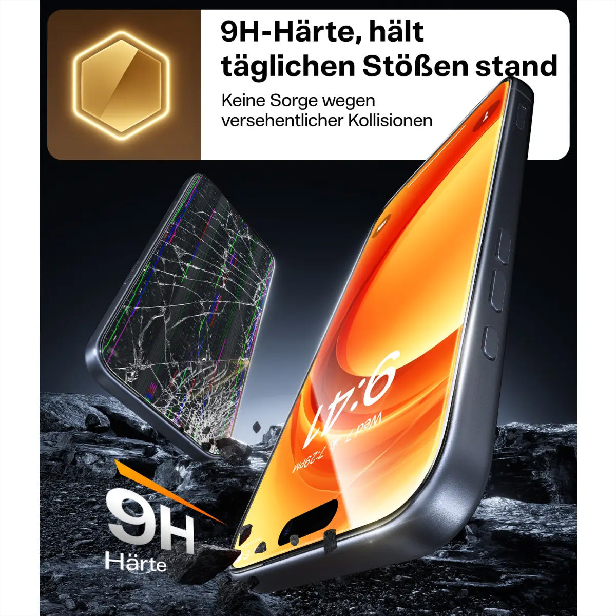 Torras Displayschutz (Panzerglas), 9H – für iPhone 17 Pro – mit Applikator