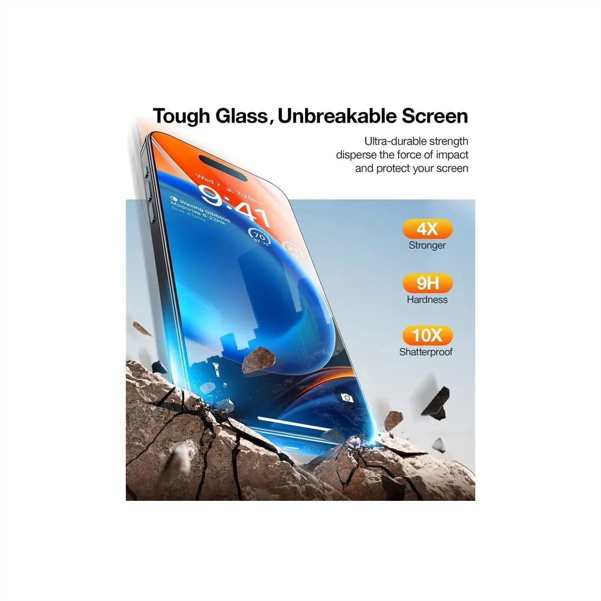 Torras Displayschutz (Panzerglas), fettabweisend – für iPhone 15 – mit Applikator