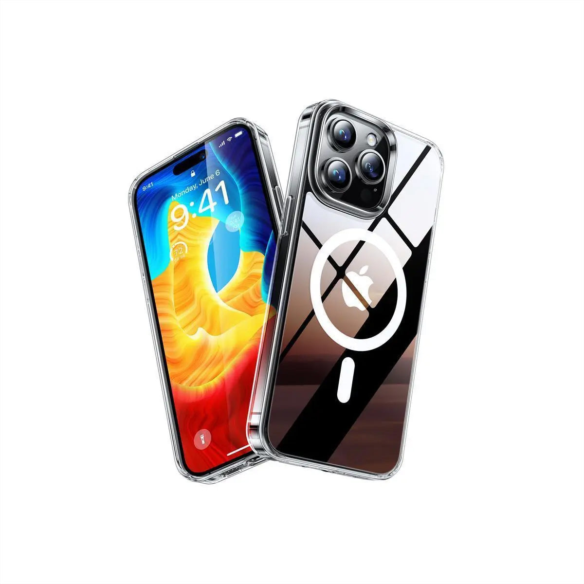 Torras Diamond Backcover – für Apple iPhone 15 Pro – MagSafe, PC+TPU, Transparent