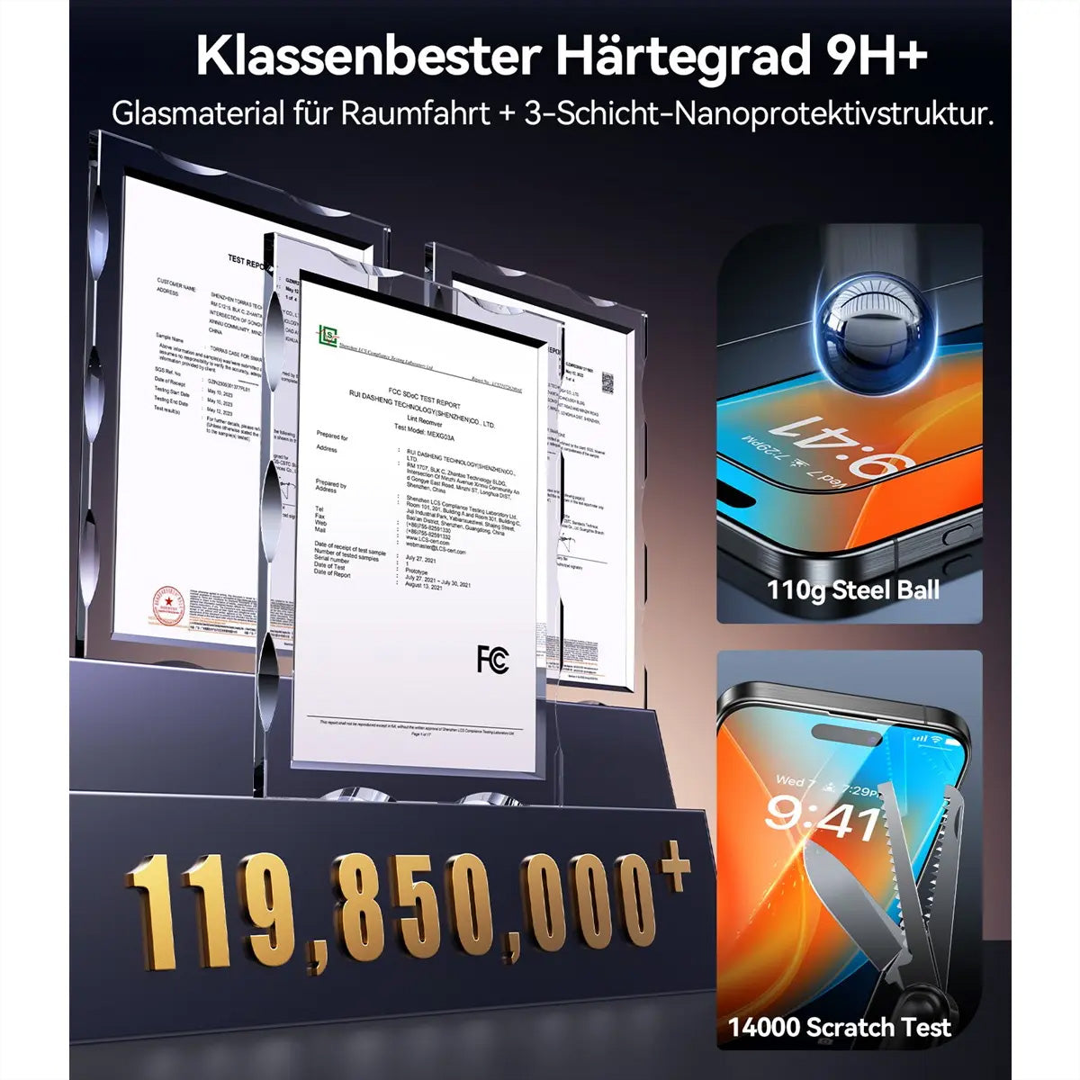 Torras Displayschutz (Panzerglas), fettabweisend – für iPhone 16 – mit Applikator