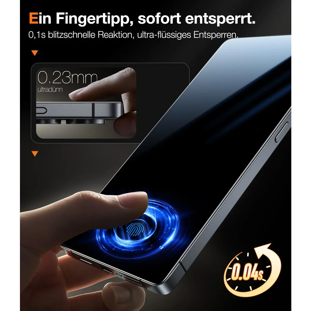 Torras Displayschutz (Panzerglas), fettabweisend – für Galaxy S25 Ultra – mit Applikator