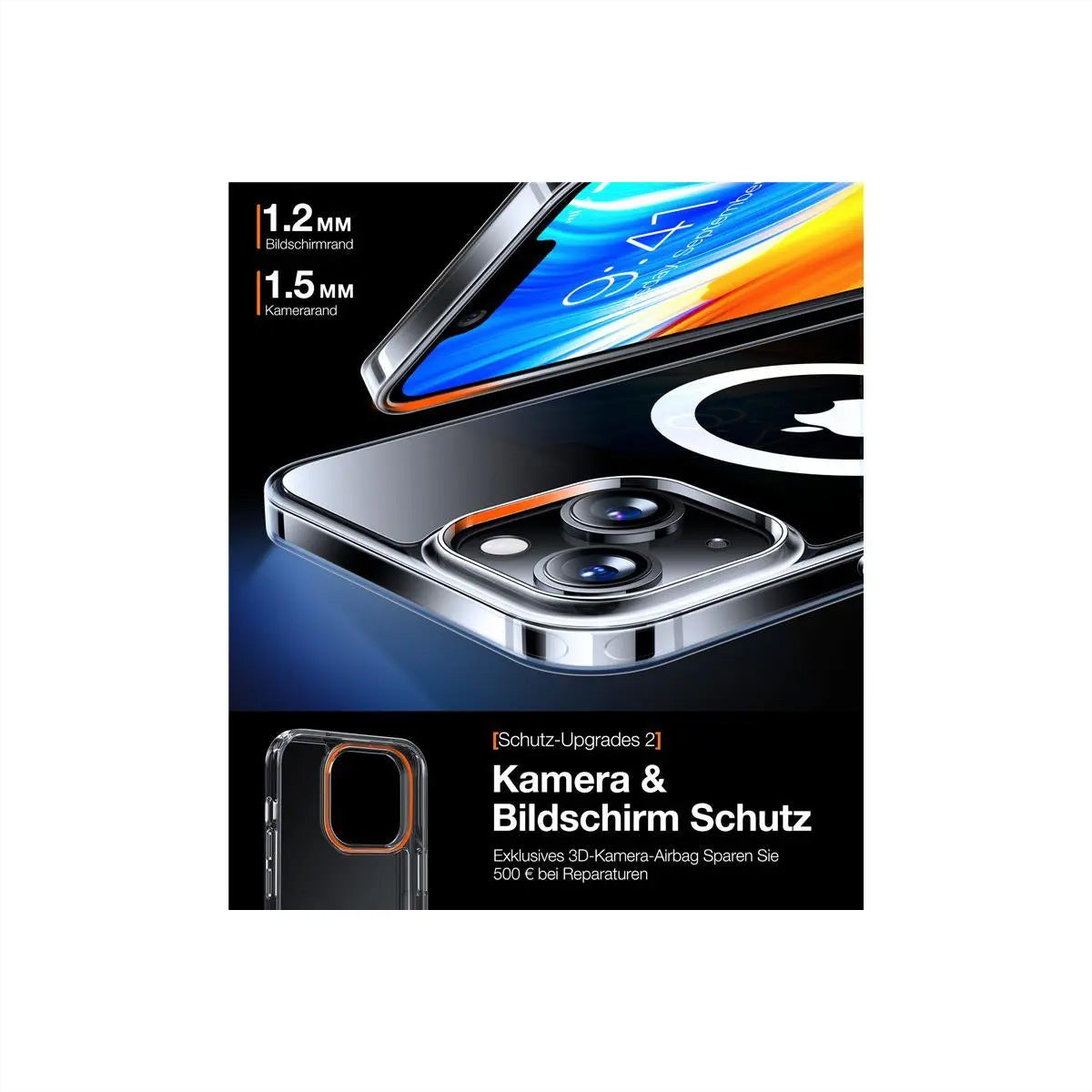 Torras Diamond Backcover – für Apple iPhone 15, MagSafe, Kunststoff, Transparent