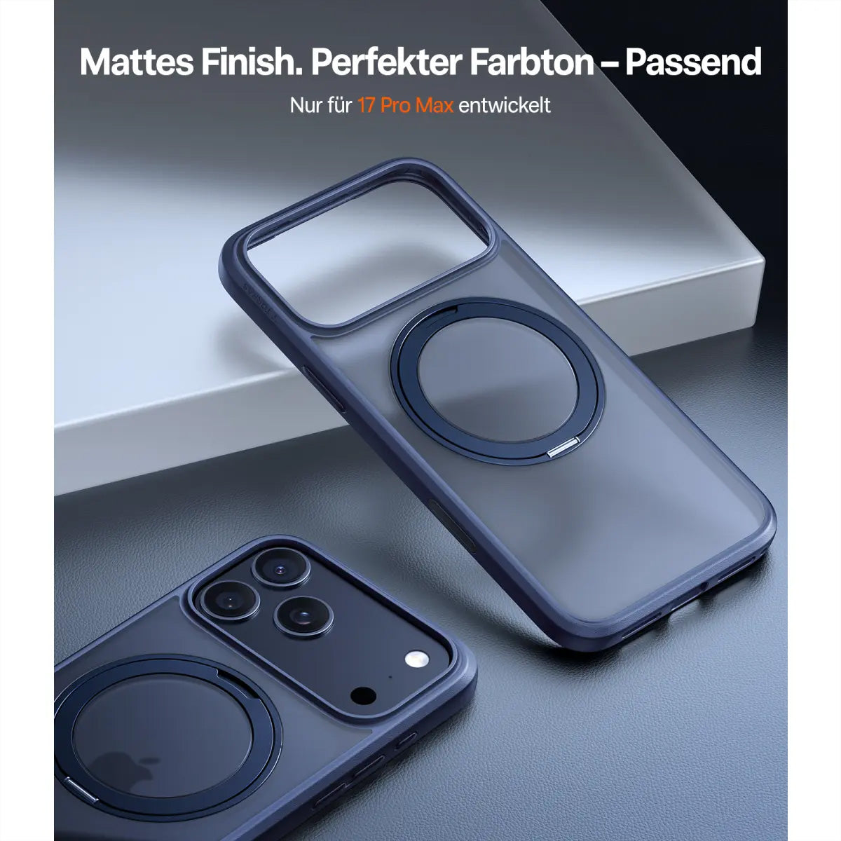 Torras UPRO Ostand Pro Backcover – für Apple iPhone 17 Pro Max, MagSafe, mit Ständer, PC+TPU, blau