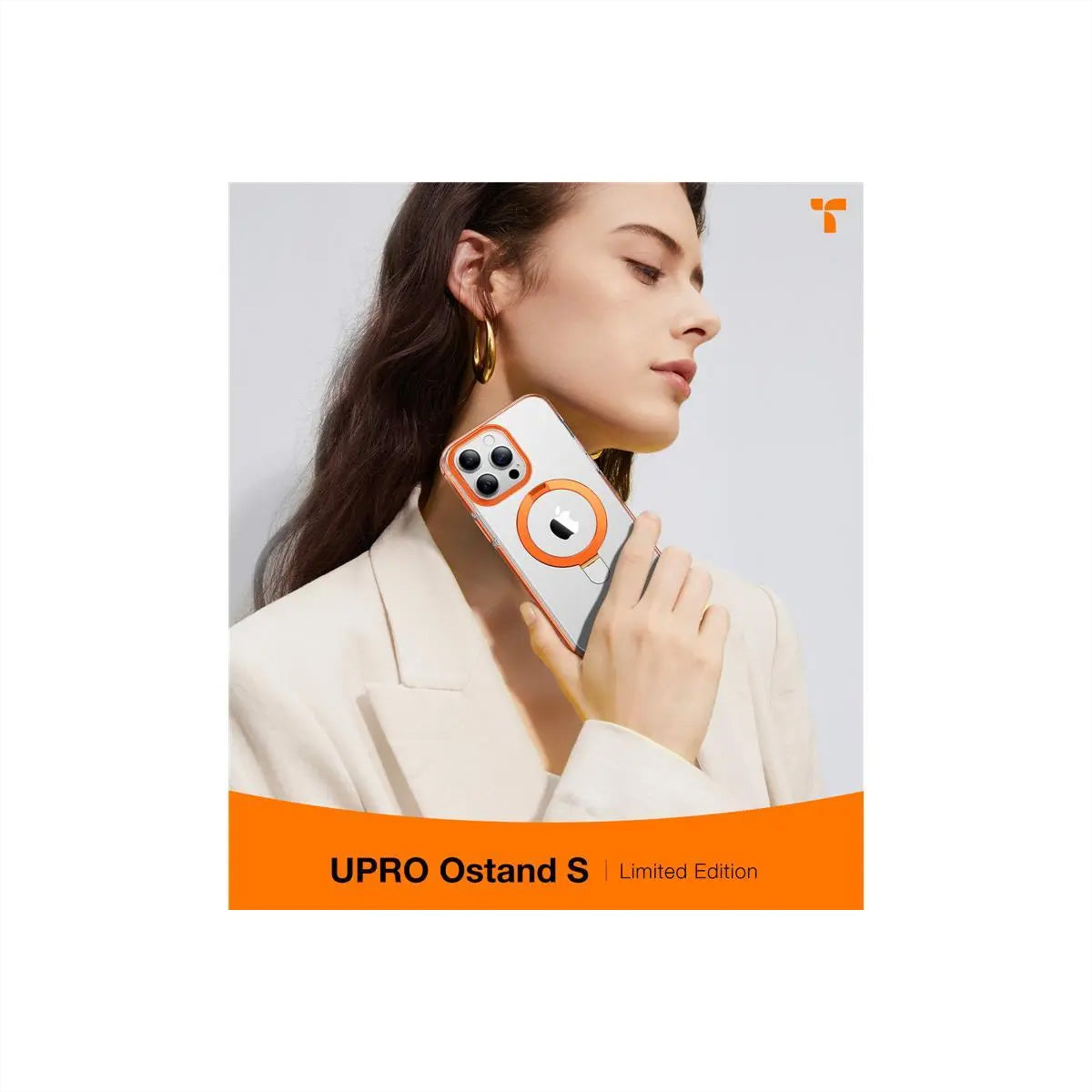 Torras UPRO Ostand Hue Backcover – für Apple iPhone 15 Pro, PC+TPU, Transparent, stoss- & kratzfest