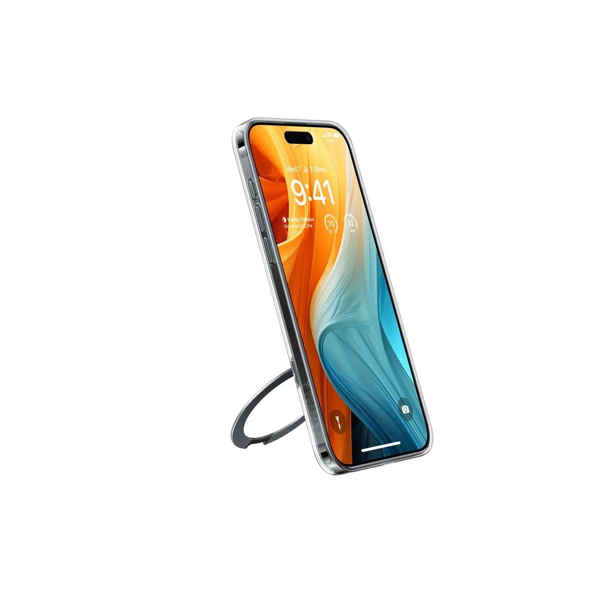 Torras UPRO Ostand Backcover – für Apple iPhone 15 Pro, MagSafe, mit Ständer, PC+TPU, Transparent