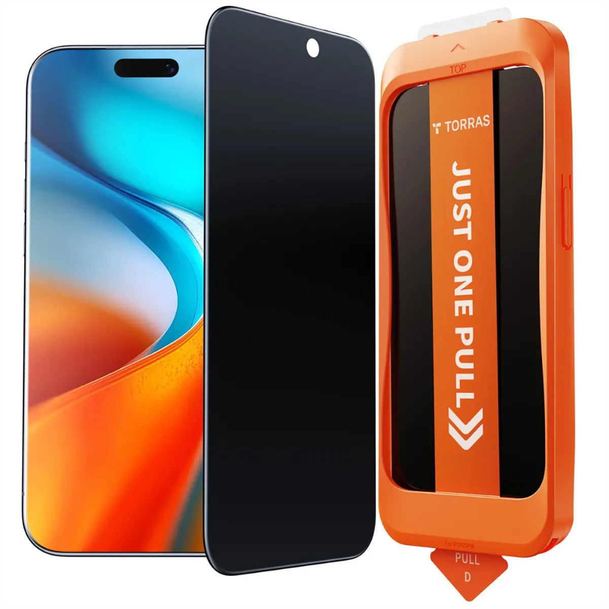 Torras Privacy-Filter (Panzerglas), Case Friendly – für iPhone 17 Pro Max – mit Applikator