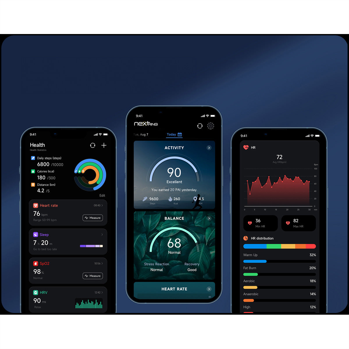 MYnextRING Smart Ring N2 – Titan, Silber matt, Grösse 12, 100 m, für iPhone