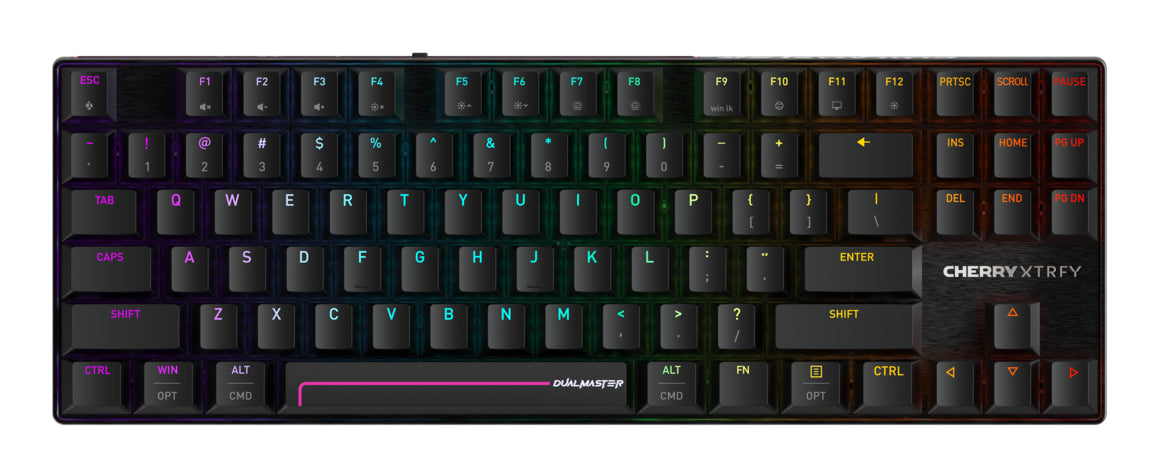 CHERRY MX 8.2 Pro TMR – Tastatur, kabelgebunden (USB-C), kabellos (Bluetooth/2,4 GHz) – für Windows & iOS