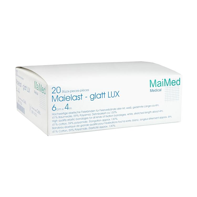 MaiMed Fixierbinde – 60 mm × 4 m, weiss, Textil, 20 Stück (Dispenser)