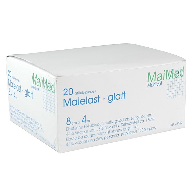 MaiMed Binde Maielast-glatt – 80 mm × 4 m, 20 Stück, weiss