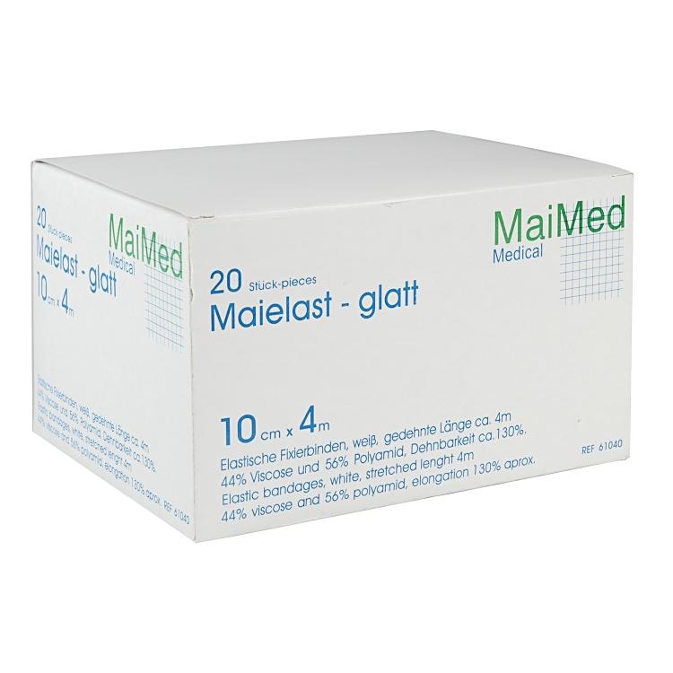 MaiMed Binde Maielast-glatt – 100 mm × 4 m, 20 Stück, weiss