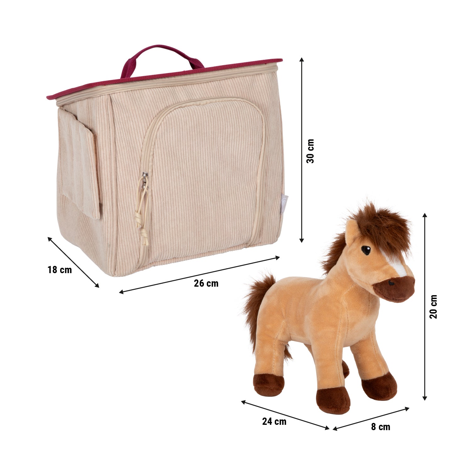Small foot 12731 Plüschtier Pferd – 30,0 × 26,0 × 18,0 cm – 1 Stück – ab 2 J. – mehrfarbig