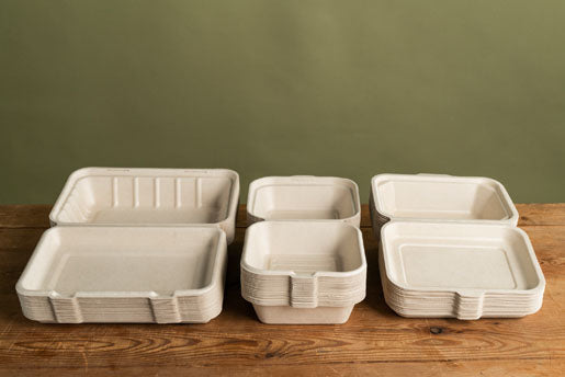 BioPak Take-away-Box, Bagasse (Zuckerrohr) – 475 ml 150×150×40 mm, braun