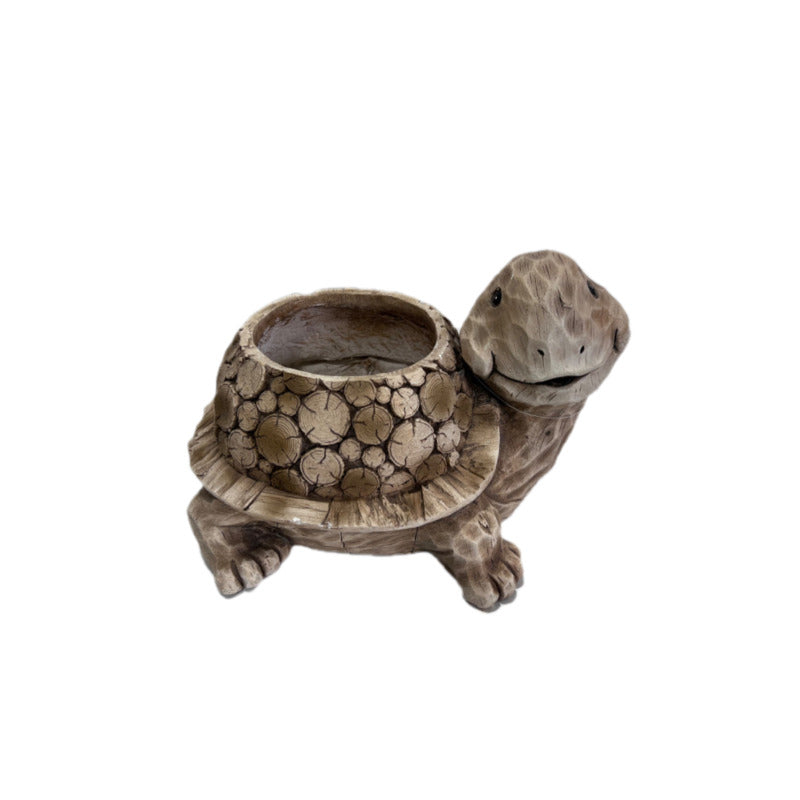 Colibri Blumentopf Schildkröte – 33,8 × 25,7 × 22,8 cm – Magnesium, hellbraun