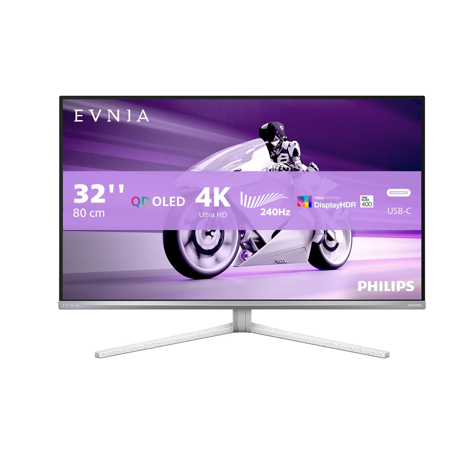 Philips Evnia 32M2N8900/00 – 31,5", 3840 × 2160 (4K), OLED, 240 Hz, USB-C 65 W, DisplayHDR 400 True Black