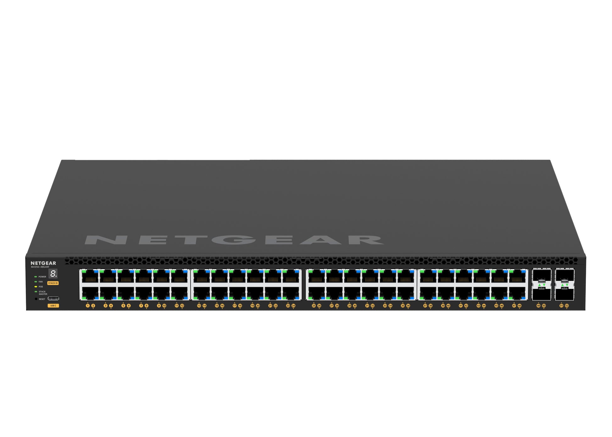 NETGEAR M4350-48G4XF – Managed Switch – 48×GbE, 4×SFP+, L3, PoE+ 1440 W, 1U