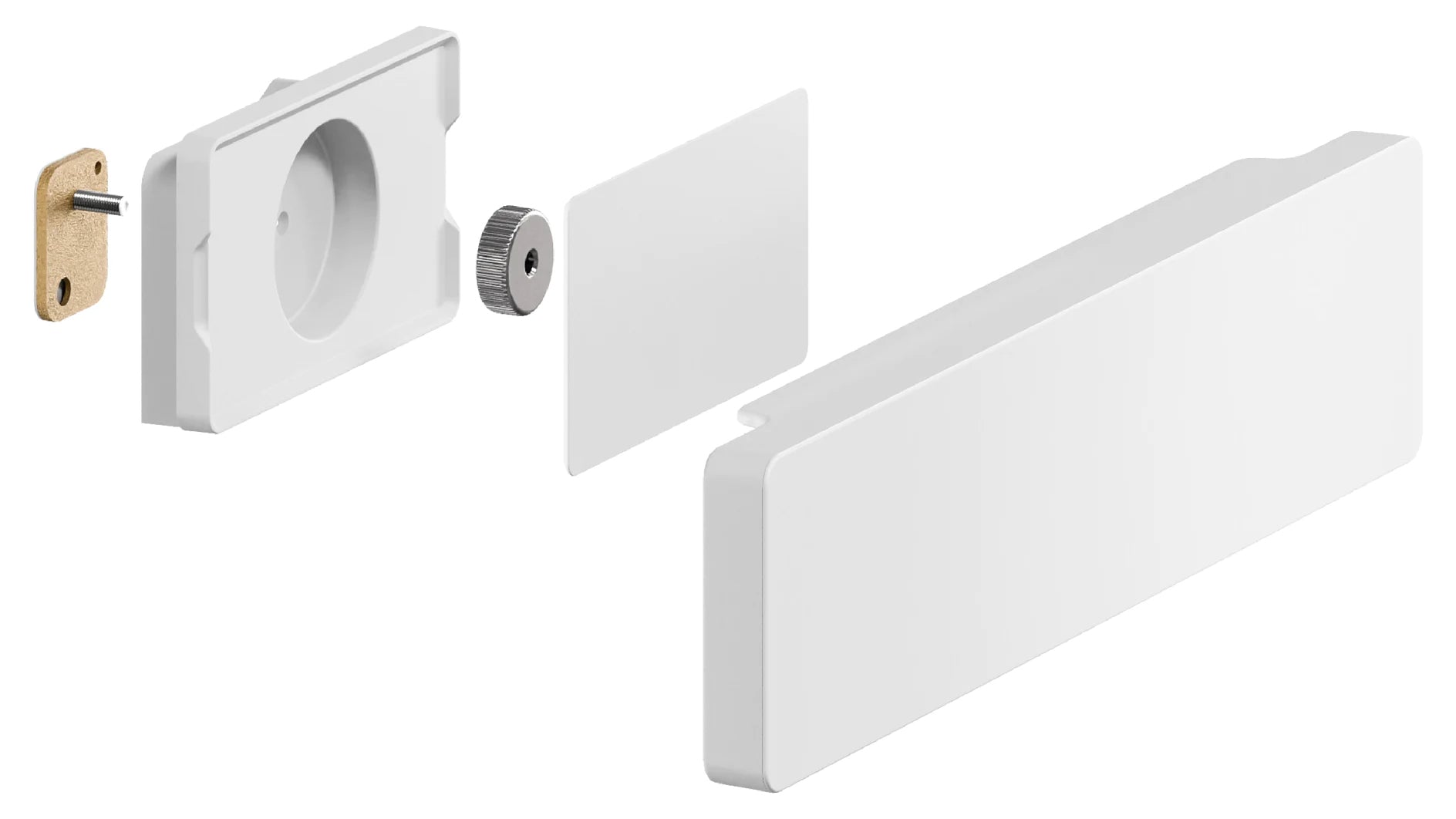 TESA Messerhalter – belastbar bis 5 kg – ABS (Kunststoff) – weiss – 26,5 × 6,5 × 2,5 cm