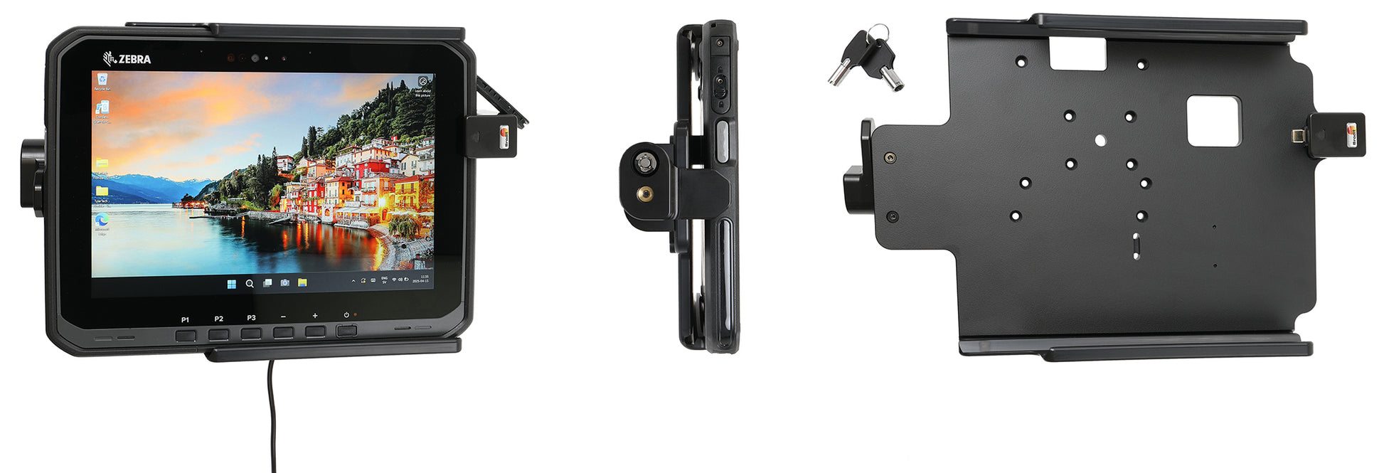Brodit Tablet-Wandhalterung – für Zebra ET65W, ET60W – abschliessbar – Schwarz