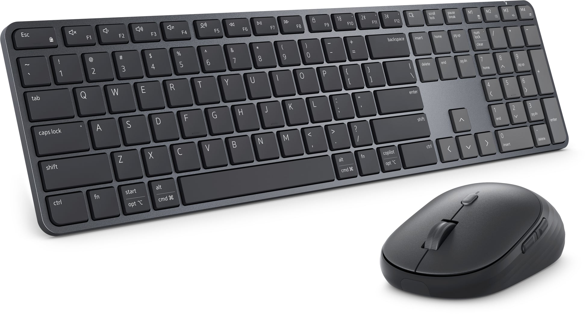 DELL Pro 7 Slim – Tastatur-Maus-Set – Bluetooth & 2,4 GHz (USB-A Empfänger) – QWERTZ – Scherenmechanik – Schwarz