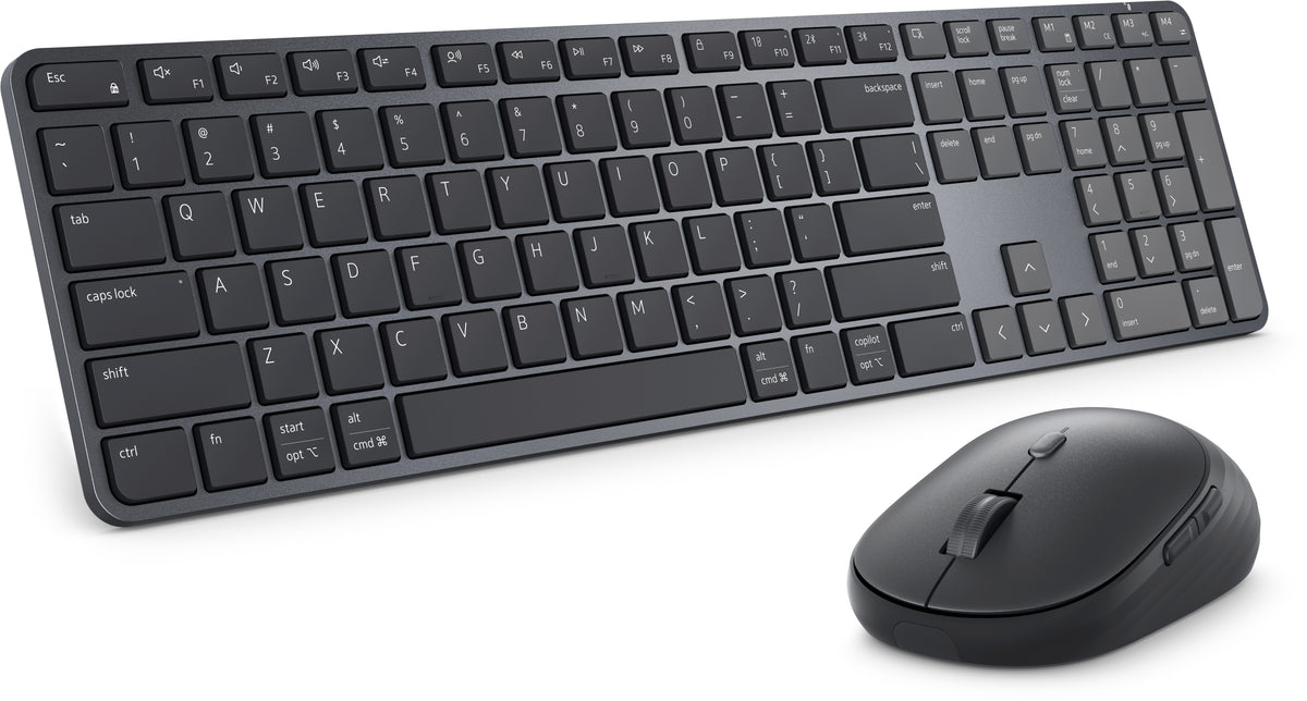 DELL Pro 7 Slim – Tastatur-Maus-Set – Schere, Bluetooth & 2,4 GHz (USB-A) – QWERTY (Nordisch) – Schwarz
