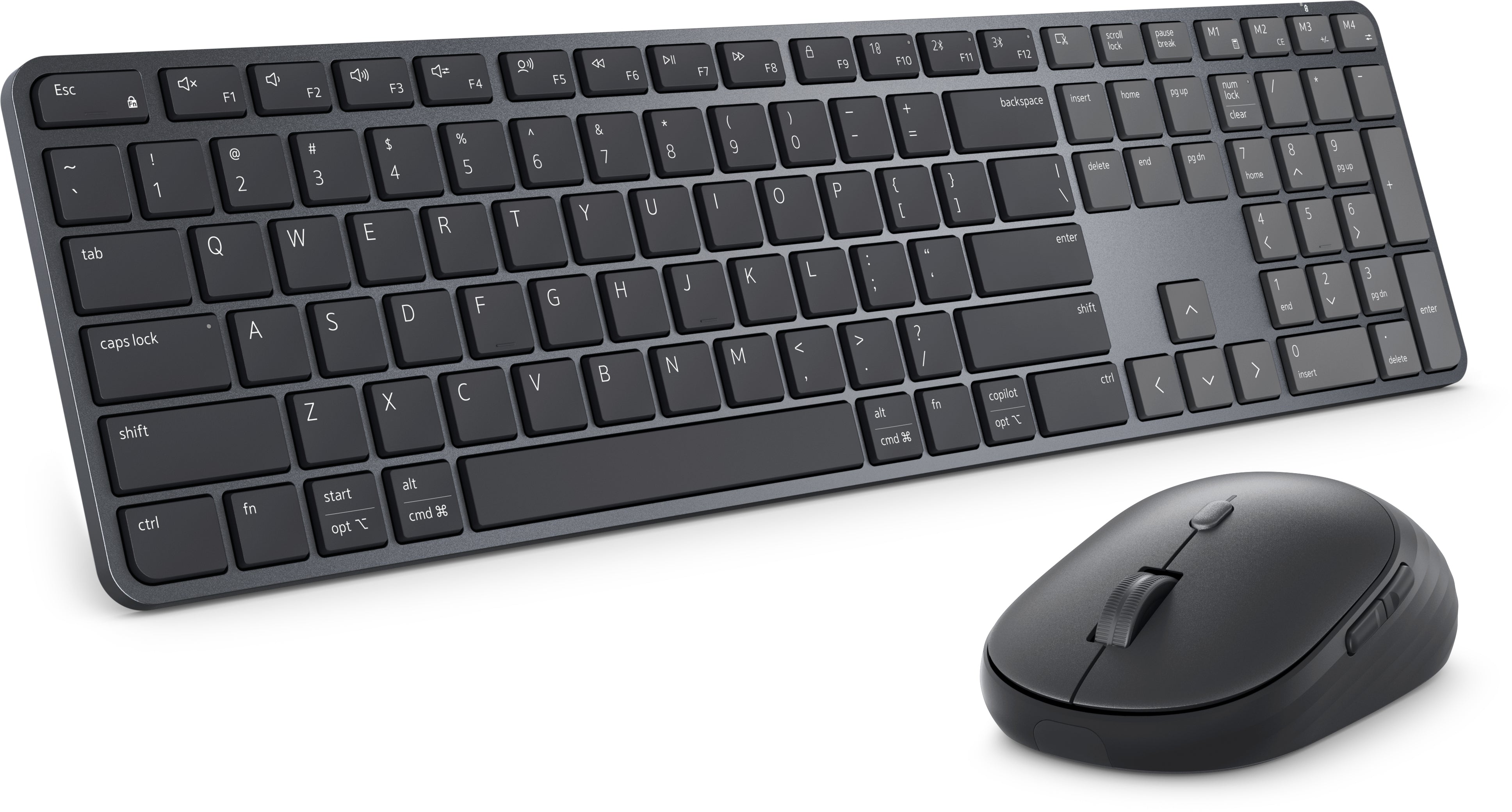 DELL Pro 7 Slim KM726 – Tastatur-Maus-Set – Bluetooth & 2,4 GHz (USB-A) – QWERTY (US-INT) – Schwarz