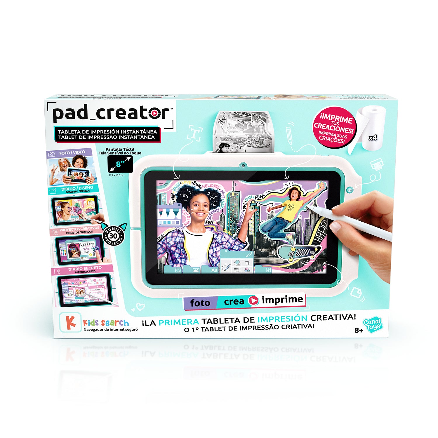 Canal Toys Instant Print Pad Creator – 8", 32 GB, Wi‑Fi, Mehrfarbig