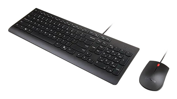 Lenovo Tastatur-Maus-Set – kabelgebunden, USB-A – AZERTY (BE) – auslaufsicher – schwarz
