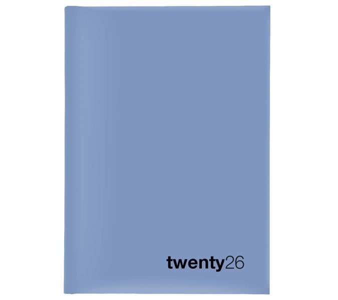 Biella Agenda – 1 Tag pro Seite, gebunden, 14,5 × 20,5 cm, 2026, 1/2-Stunden-Takt, blau, FSC